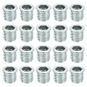 20Pcs Threaded Inserts, M8-1.25x13 Nut Threaded Insert for Wood Working Tools