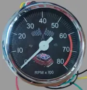 Austin Morris Mini Cooper (80 mm) dia 8,000 rpm Rev Counter