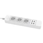 D555 Smart WIFI App Control Power Strip with 3 EU Outlets Plug 4 USB Fast Charging Socket Work Power Outlet