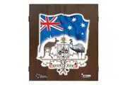 Sports Bar Australian Coat of Arms Dart Board Cabinet