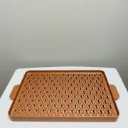 COPPER CHEF Outdoor Barbecue Grilling Plate Griddle w/ Drainage Holes 18" x 12"