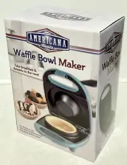 Americana Classics Waffle Bowl Maker, Non-stick, Seafoam Blue, Locking, Non-Skid
