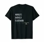 WORLDS OKAYEST 漁夫釣魚垂釣者 T 恤男式 T 恤棉