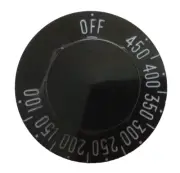 DIAL 100-450 F. BLACK fits .187 Stem Flat "Down" 2 1/4" dia. Robertshaw Vulcan