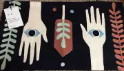 West Elm Hamsa Hand Lumbar Pillow Cover 12x21 NWT! Black