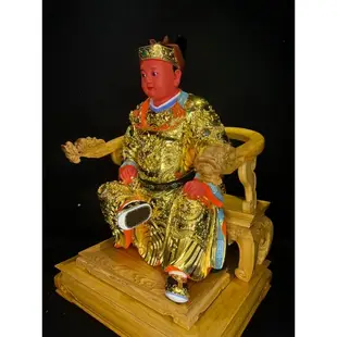 「華誠」一尺三拖一尺六 廣澤尊王 含檜木拖椅 神像 金身 文袍