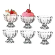 Vintage Glass Dessert Bowls, Ice Cream cups, 5oz Dessert cups, for Sundae,