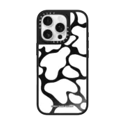 iPhone 16 Pro Mirror Case MagSafe Compatible White Cow Print by Corey Paige Designs