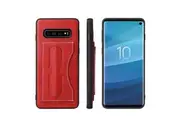 For Samsung Galaxy S10 Case, Red Fierre Shann Luxury Leather Kickstand Cover