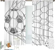 Description of Football Entering The net Curtains Pocket top Curtain Thermal Insulated Curtain for -Set of 2 Panels(W:160cm*L:115cm)