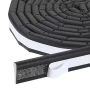 2Pcs Weather Stripping Door Seal, 16.4 ft Self-Adhesive PU Foam Door Seal, Black