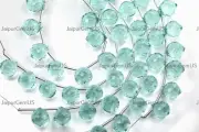 5 Match Pair, Green Amethyst Quartz Faceted Fancy Drop Shape Beads, Size-8x10mm