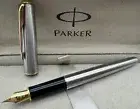 Deluxe Parker Sonnet Fountain Pen Steel Color 18K Gold Fine Nib No Box