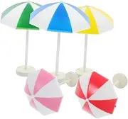 Doll House Miniature Decor 5 Pack Mini Beach Umbrellas Realistic Micro Landscape Accessories