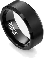 [The Ridge] Tungsten Rings For Men - Mens Wedding Band - Strong, Durable, and Scratch-Resistant Beveled Ring With Silicone Band, 11, Silicone, No Gemstone