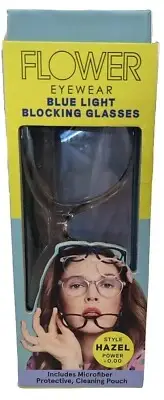 Flower Eyewear Blue Light Blocking Glasses Style Hazel Crystal Blush