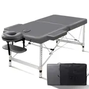 2 Fold ALFORDSON Massage Table Portable & Foldable 75cm (Grey)