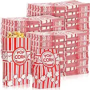 Movie Night Paper Popcorn Bags 2 oz Flat Bottom Popcorn Boxes Red and White Popcorn Container Disposable Popcorn Sleeve Large Popcorn Bucket for Retro Movie Themed Party Carnival Supplies (1200 Pcs)