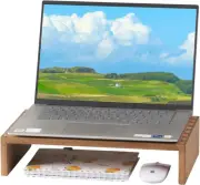 Monitor Stand Wooden - Desk Stand Wood for Computer/Laptop/TV Printer - Monitor