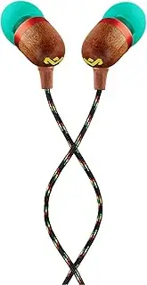 House Of Marley, Smile Jamaica Wired in-Ear Headphones - in-line Microphone with 1-Button Remote, Noise Isolating, Durable, Tangle Free Cable, EM-JE041-RA Rasta