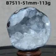 B7511-51mm-113g Natural agate spherulite geode ball quartz crystal Reiki healing