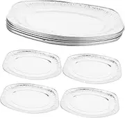 10pcs Heavy Duty Tin Foil Grill Pan Aluminum Trays for Serving Food Trays for Serving Food Cooking Tins Roasting Pan Aluminum Foil Silver