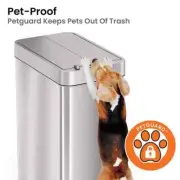 Stainless Steel Wings Open Sensor Trash Can AbsorbX Odor Filter PetGuard 18 Gal.