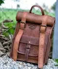Leather Goat Backpack Bag Laptop Rucksack Genuine Travel Vintage Men's Men Brown