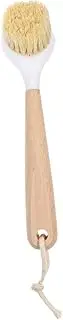 CHILDWEET 1Pc Household Long Handle Brush for Kitchen Cleaning Durable Pot Scrubbing Tool with Dense Bristles for Pots Pans and Stubborn Stains Khaki
