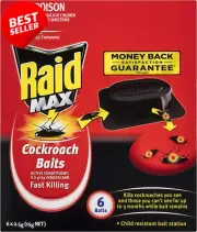 Max Cockroach Baits 6 Pack – Long-Lasting Cockroach Killer Trap, Child Resistant