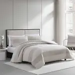 Vera Wang Chenille Waffle Stripe 3 Piece Comforter Set, Queen