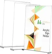 PRETYZOOM 3pcs Sign Holders Clear Table Menu Display Stands for Office Store Restaurant Stable Brochure Holders Professional Look for Wedding Events