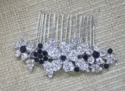 Silver tone elegant wedding blue color crystal bridal hair comb ha25092blue