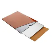 Laptop Microfiber Leather Double Layer Inner Bag For Macbook Air Retina 13.3 Inch (Light Brown)