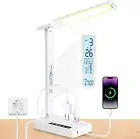 Desk Lamp with USB Charging Port: LED Desk Lamps for Home Office - 1 Type-C, 1 U