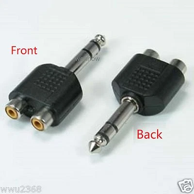 1/4-Inch Stereo Male to 2 RCA Female Y Adapter Plug