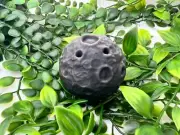 Silver obsidian moon sphere - 59mm silver obsidian full moon crystal ball -