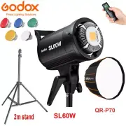 AU Godox SL-60W Studio Bowens Mount LED Video Light + 2m Stand + QR-P70 Softbox