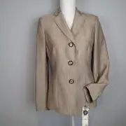 KASPER sz 6 BLAZER, SUIT Jacket sand e5