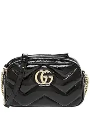 Gucci Gg Marmont Small Patent Camera Bag Women's Black Ns