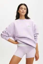 [Body] Body - Plush Graphic Crew Sweatshirt - Thistle/bwc interlaced M THISTLE/BWC INTERLACED