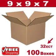 100 - 9x9x7 Cardboard Boxes Mailing Packing Shipping Box 32ECT Corrugated Carton