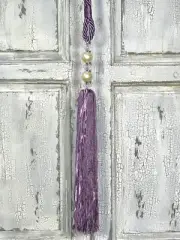 Pair 2 pieces Curtain Tie Backs - 40cm Triple pearl top - Mauve