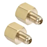 2pack Brass Pipe Fitting 1/4 SAE Flare Male 3/8 SAE Female Thread Adapter