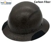 DAX Actual Carbon Fiber Full Brim Lift Safety Hard Hat - Textured Dark Granite