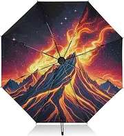 [RPLIFE] Compact Umbrella, Wind Proof Umbrella, Automatic Open/close, Compact Size for Women Backpacks/Handbags, Fiery Mountain