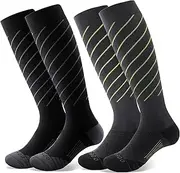 RIOROO Ski Socks for Men Women, 2/3 Pairs Warm Snowboard Socks Compression Winter Socks Durable Over The Calf Socks