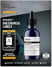 Avery UltraDuty GHS Chemical Labels for Laser Printers, Waterproof, UV Resistant, 2 x 2, 5 Packs (60506)