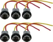 6Pcs Light Bulb Socket Replacement Compatible with T10 T13 T15 Car Light Socket Adapter Bulb Wire Harness Connector for Cars Bike Trucks Boats