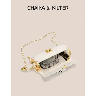 Chaika Kilter 女士小香法國溫柔風石圖案鏈單肩斜跨圓形包 CK1383